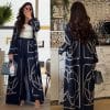 MQI Mq248 Ethnic Tribe Long Dress – Printed Fabric, Spliced Detail, Long Sleeve, Blue, Sizes S-XXL for Middle East Modest Fashion