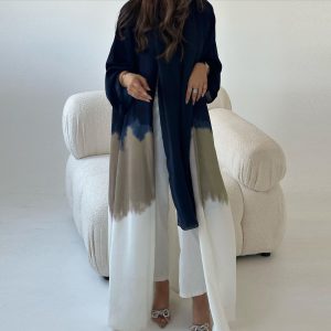 Mq066 Cross-Border Muslim Clothing Fashion Tie-Dye Cape Summer New European and American Cardigan Dress Abaya