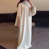 Zx15990 Private Server Lady Straight Dress – Polyester/Ammonia Blend, Diamond Embellishment, 3/4 Sleeve, 2 Colors, Sizes XS-XXL for Elegant Style