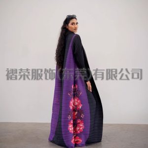 Miyake Pleated Cross-Border Abaya Robe Jacket Women's Middle Eastern Muslim Fashion Popular Elegant Cape Long Skirt