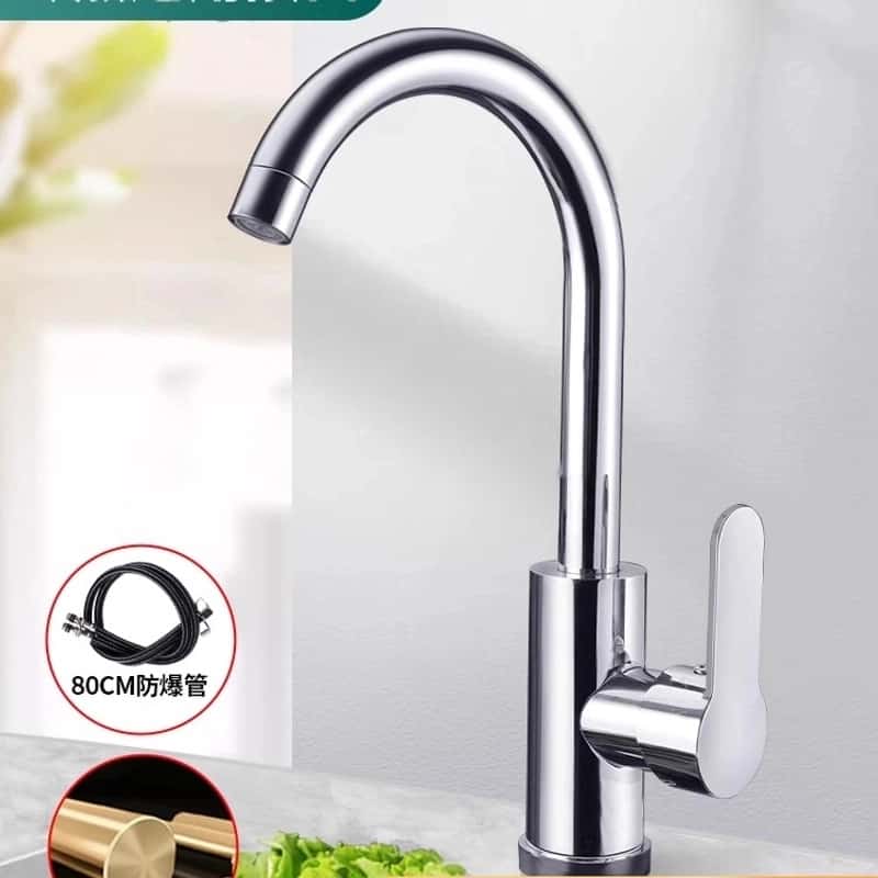 American Style Kitchen Faucet – Copper, All-Copper Valve Core, Hot/Cold or Single Cold, EU CE Certified for Kitchen Sink - Image 2
