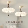 Lamp Monster French Style LED Ceiling Light – Iron Frame, PE Shade, Smart Compatible (Tmall Elf/Mijia), 3-Color Dimming for Bedroom