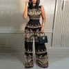 2025 Summer Sleeveless Printed Jumpsuit – Women's Slim-Fit Straight-Line Casual Romper with Zipper Detail (Comfort Fit)