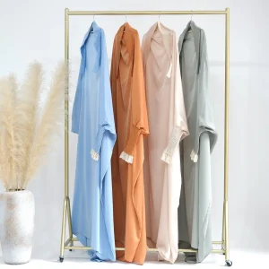 LR609 Full Swing Solid Color Dress with Lace Cuffs – Women's Crew Neck Batwing Sleeve Maxi Dress (Winter 2023)