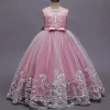 9101 Gradient Floral Sequin Princess Tutu Dress – Girls' Lace Long Gown for Weddings, Pageants & Emcee Events