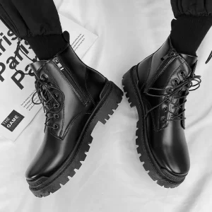 8605 Men's Chelsea Martin Boots – Non-Slip Waterproof Cotton Work Boots with Height-Increasing Sole (Winter)