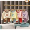 German-Style Thermal Underwear Set – Kids' Fleece-Lined Long Sleeve Top & Pants Loungewear (Boys & Girls, Spring 2025)