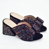 938-88 Women's Rhinestone Bow Wedge Sandals – Breathable High Heel Party & Evening Shoes (6-8cm)