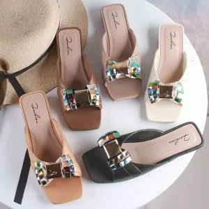 New Rhinestone Slip-on Sandals for Women, Summer Casual Wear, Lightweight, Non-slip, Comfortable Beach Sandals