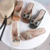 H263 Metal Bead Women's Slippers – Lightweight PVC Flat Sandals for Casual & Commuting Wear (Summer 2026)