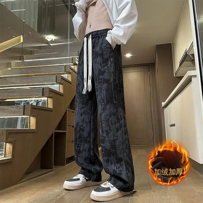 K275 Tie-Dye Flowy Wide-Leg Sweatpants – Men's Premium American-Style Streetwear Joggers for Teens (Winter 2024) - Image 3