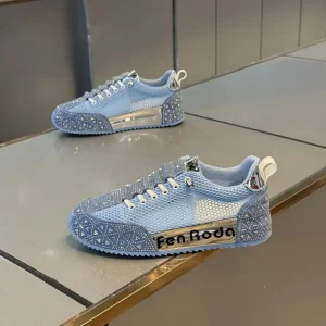 Diamond-Studded Chunky Men's Shoes – Breathable Mesh Height-Increasing Slip-On Sneakers for Casual & Sports Wear (2025 New Style)