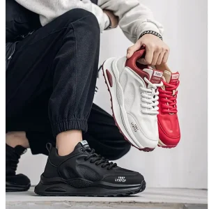 BK253 Men's Low-Top Breathable Sneakers – Trendy Color-Block Casual Sports Shoes with Height Increase (Spring 2025)