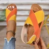 Women's Color Block Platform Sandals – Hollow-Out Cross Strap Wedge Roman Shoes for Summer 2025 (Wholesale)