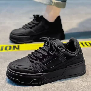 G805 Men's Black Warrior Sneakers – Trendy Low-Top Thick-Sole Height-Increasing Casual Shoes (Spring 2025)