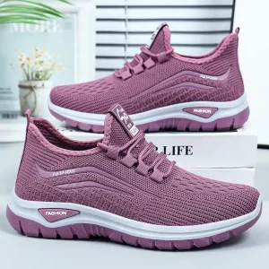 Women's Everyday Comfort Shoes – Breathable Flyknit Slip-Ons for Seniors & Casual Wear (Sizes 36-43)