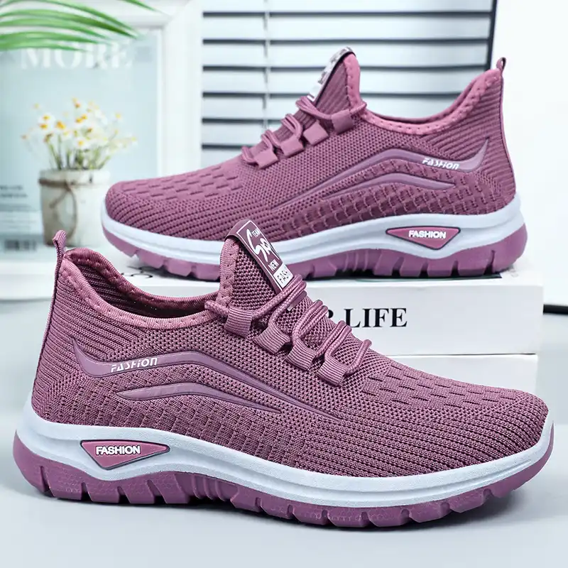 Women's Everyday Comfort Shoes – Breathable Flyknit Slip-Ons for Seniors & Casual Wear (Sizes 36-43)